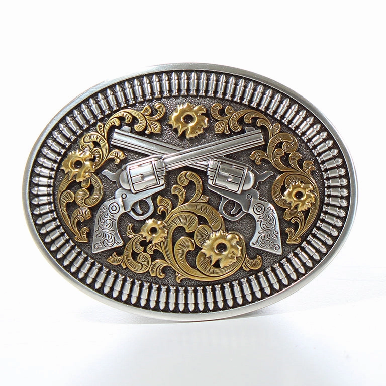 Nocona Floral Revolver Belt Buckle texture-rose-gold  