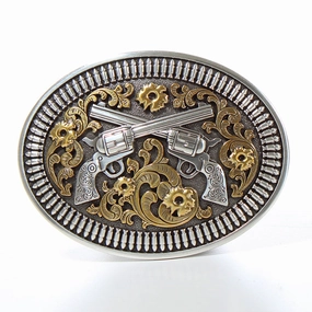 Nocona Floral Revolver Belt Buckle texture-rose-gold  