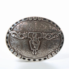 Nocona Floral Skull Belt Buckle texture-rose-gold  