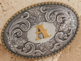 Nocona Initial A Belt Buckle texture-rose-gold  