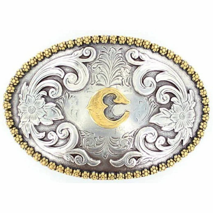Nocona Initial C Belt Buckle texture-rose-gold  