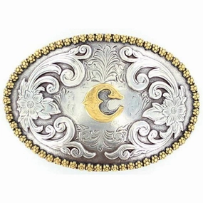 Nocona Initial C Belt Buckle texture-rose-gold  