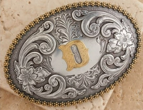 Nocona Initial D Belt Buckle texture-rose-gold  
