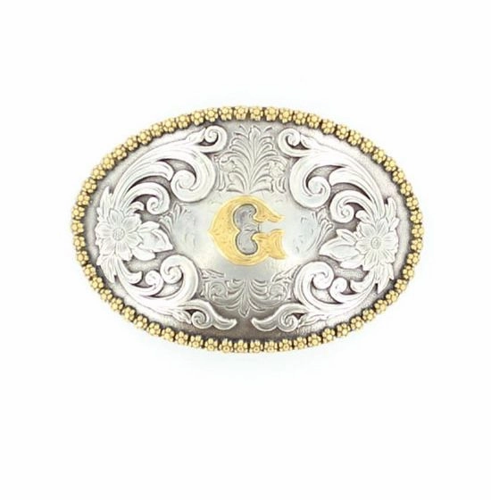 Nocona Initial G Belt Buckle texture-rose-gold  
