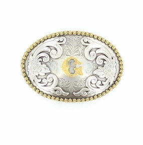 Nocona Initial G Belt Buckle texture-rose-gold  