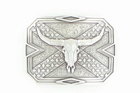 Nocona Longhorn Skull Belt Buckle texture-rose-gold  