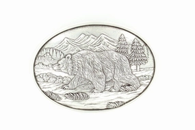 Nocona Oval Grizzly Belt Buckle texture-rose-gold  