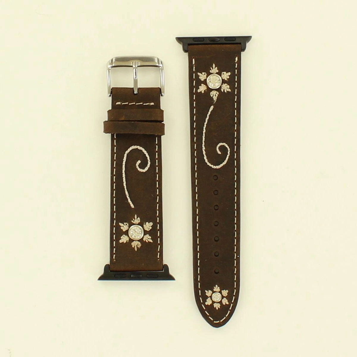 Nocona Pierced Flower Apple Watch Band texture-rose-gold  