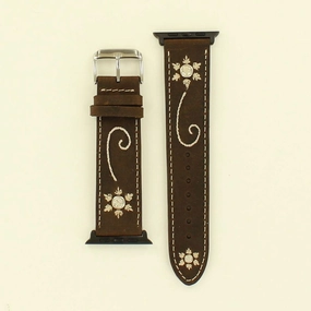 Nocona Pierced Flower Apple Watch Band texture-rose-gold  