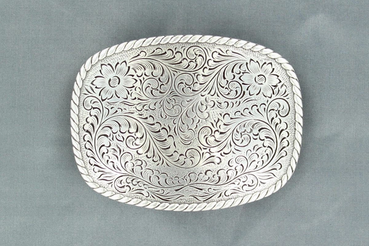 Nocona Scrolled Belt Buckle texture-rose-gold  