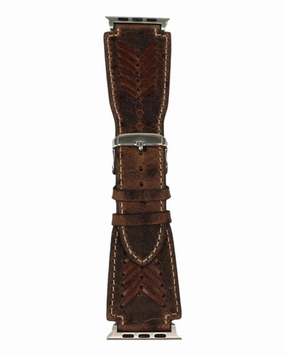 Nocona Tooled Leather Apple Watch Band texture-rose-gold  
