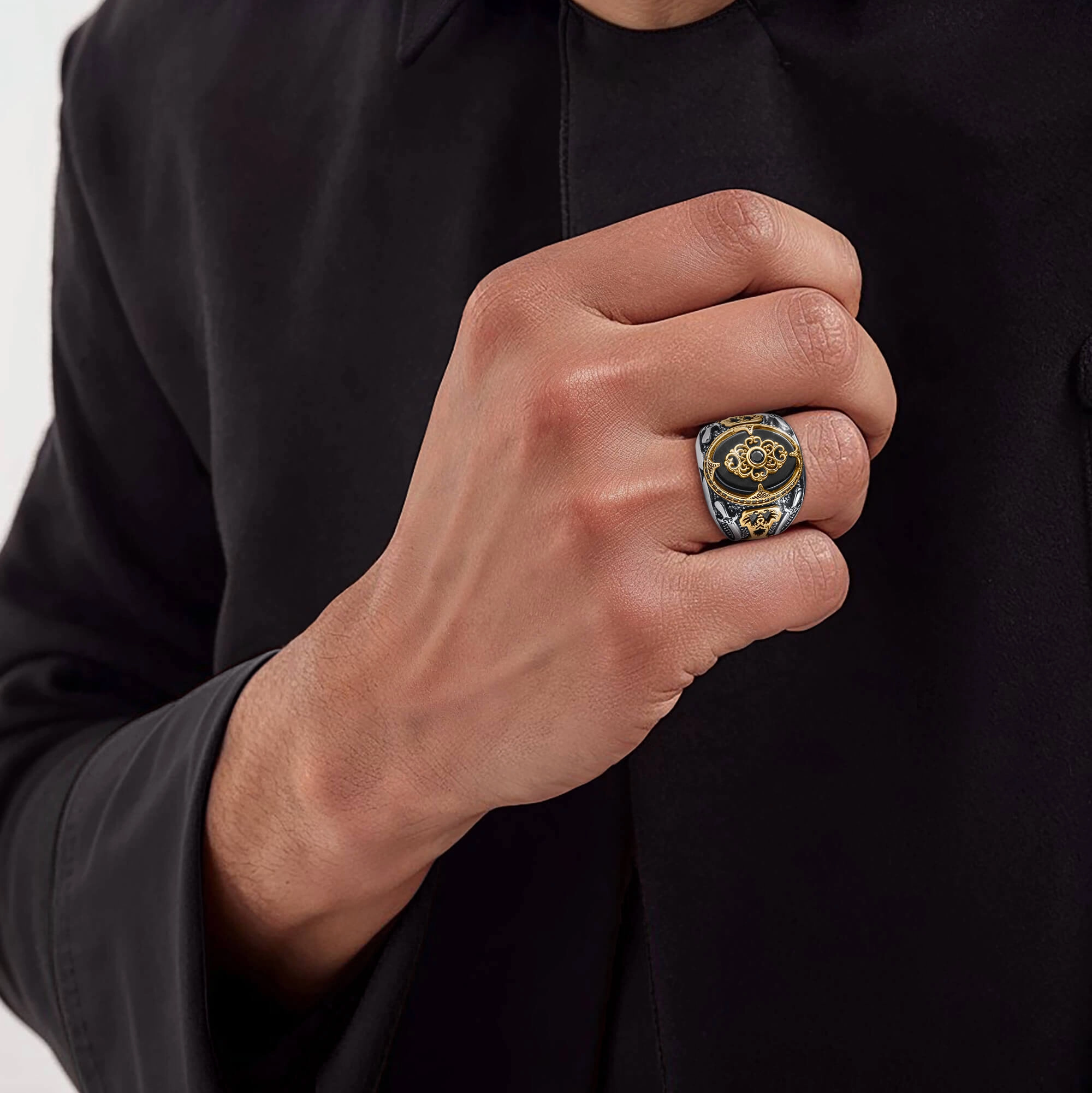 Noir Agate Men's Ring