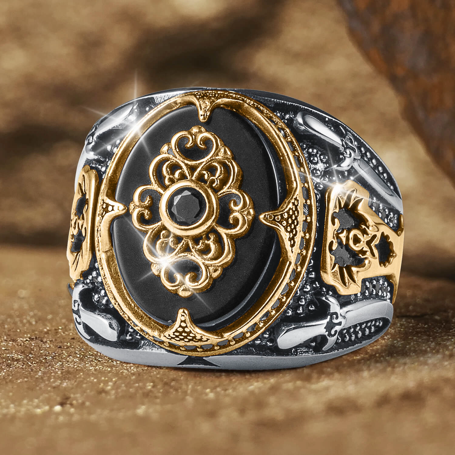 Noir Agate Men's Ring
