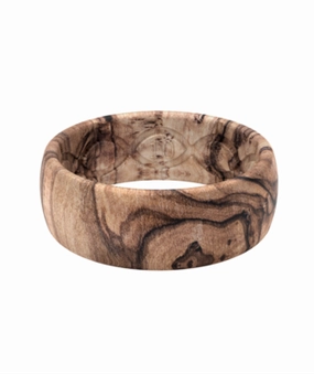 Nomad Burled Walnut Groove Ring texture-rose-gold  