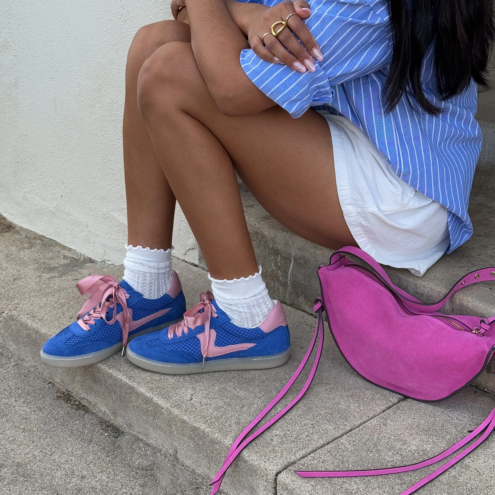 HINWEIS MESH SNEAKERS ROYAL BLAU GEWEBTES MESH