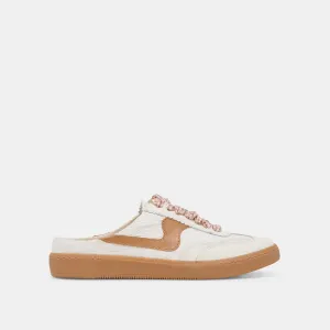 HINWEIS SLIDE SNEAKERS WEIß ROSA ÖSEN