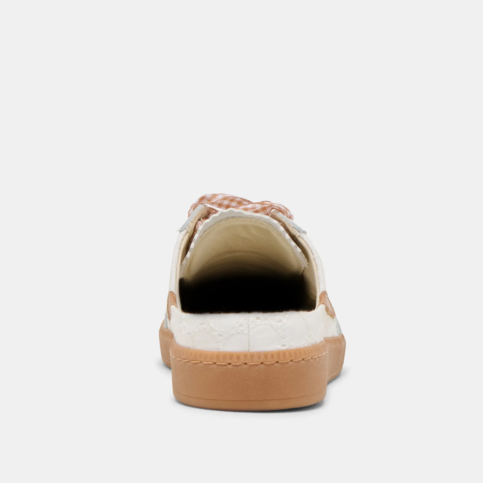 HINWEIS SLIDE SNEAKERS WEIß ROSA ÖSEN