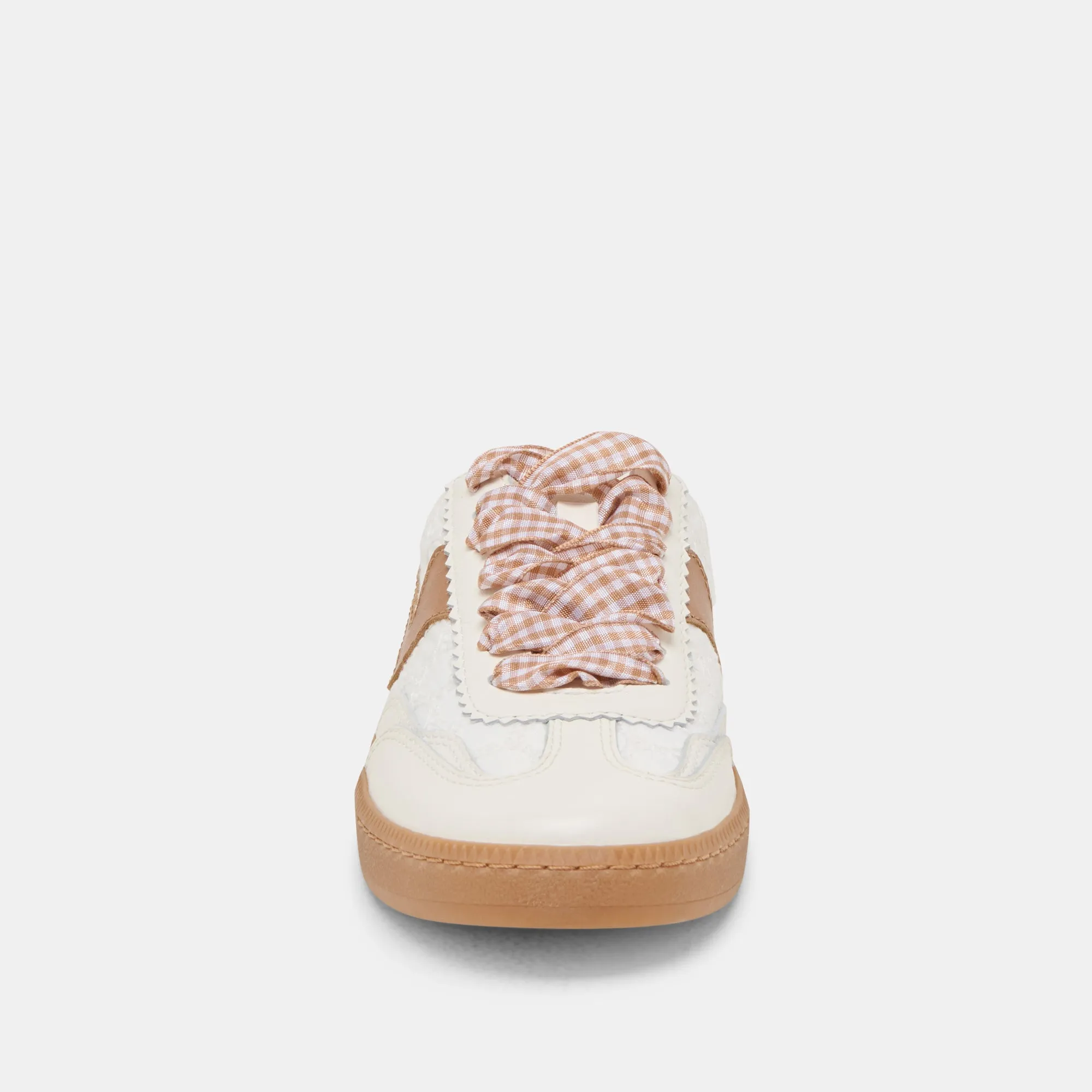 HINWEIS SLIDE SNEAKERS WEIß ROSA ÖSEN