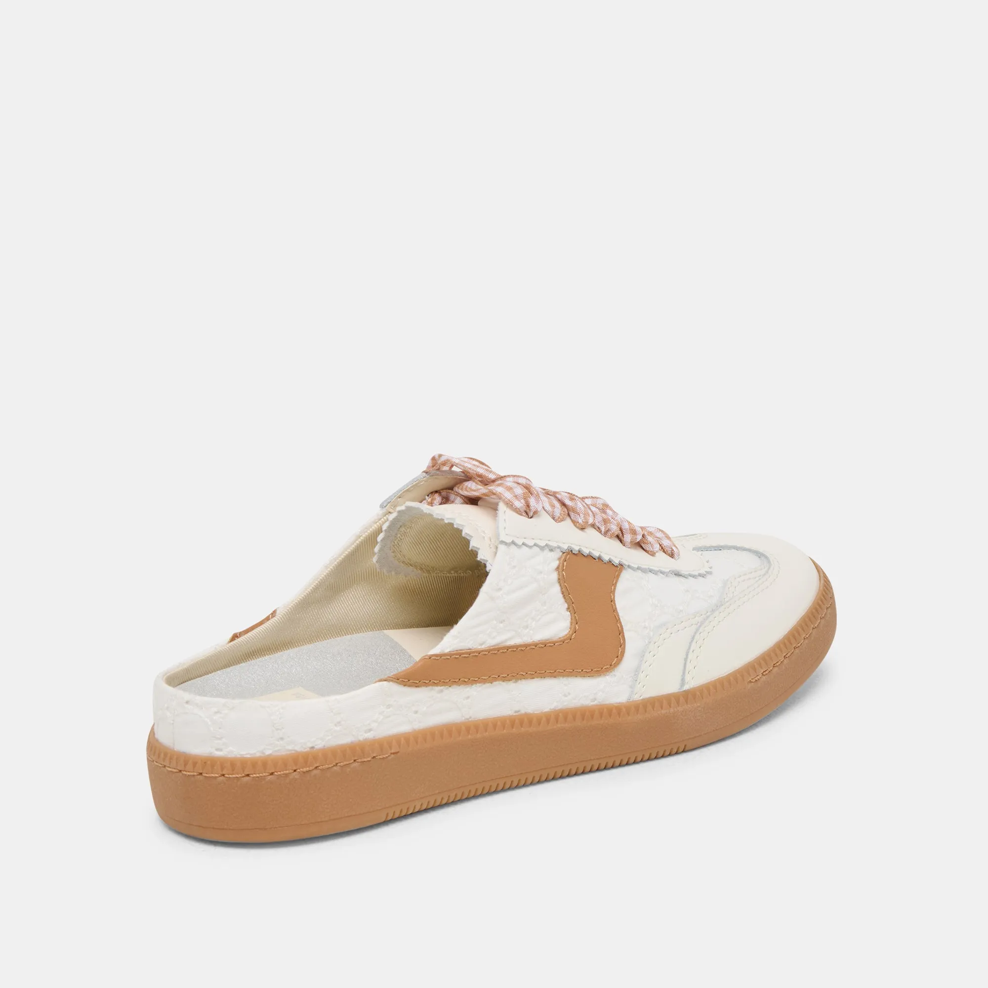 HINWEIS SLIDE SNEAKERS WEIß ROSA ÖSEN