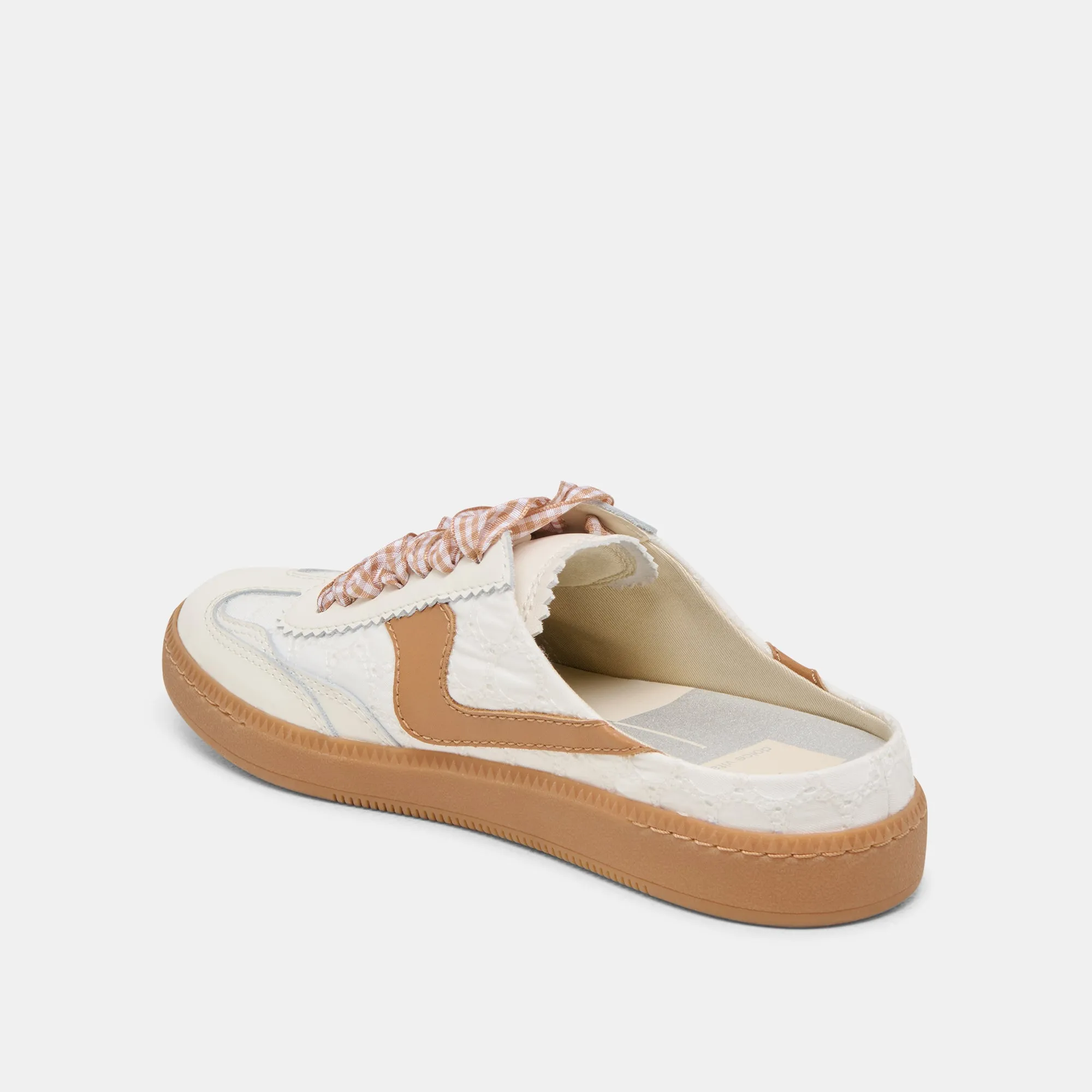 HINWEIS SLIDE SNEAKERS WEIß ROSA ÖSEN