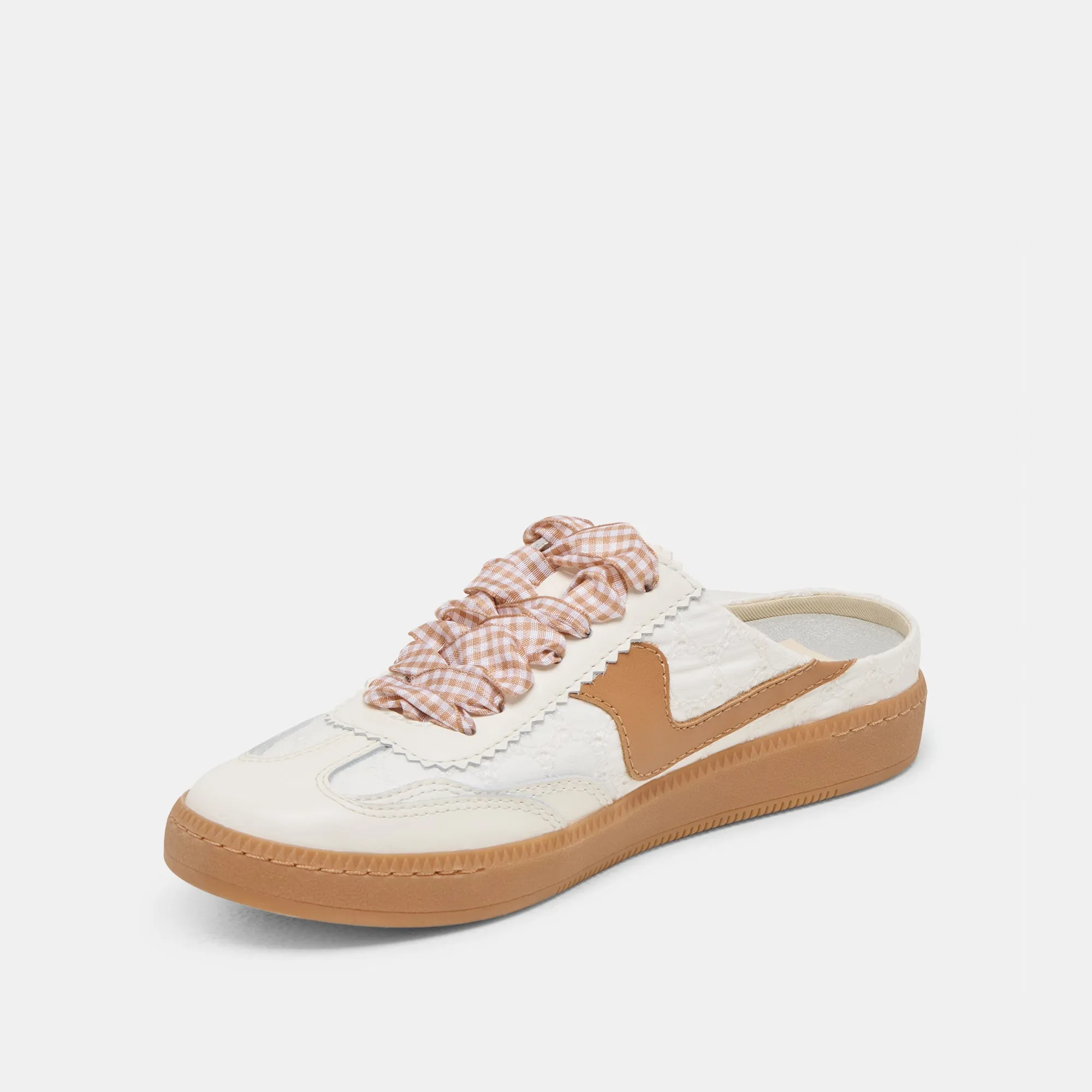 HINWEIS SLIDE SNEAKERS WEIß ROSA ÖSEN