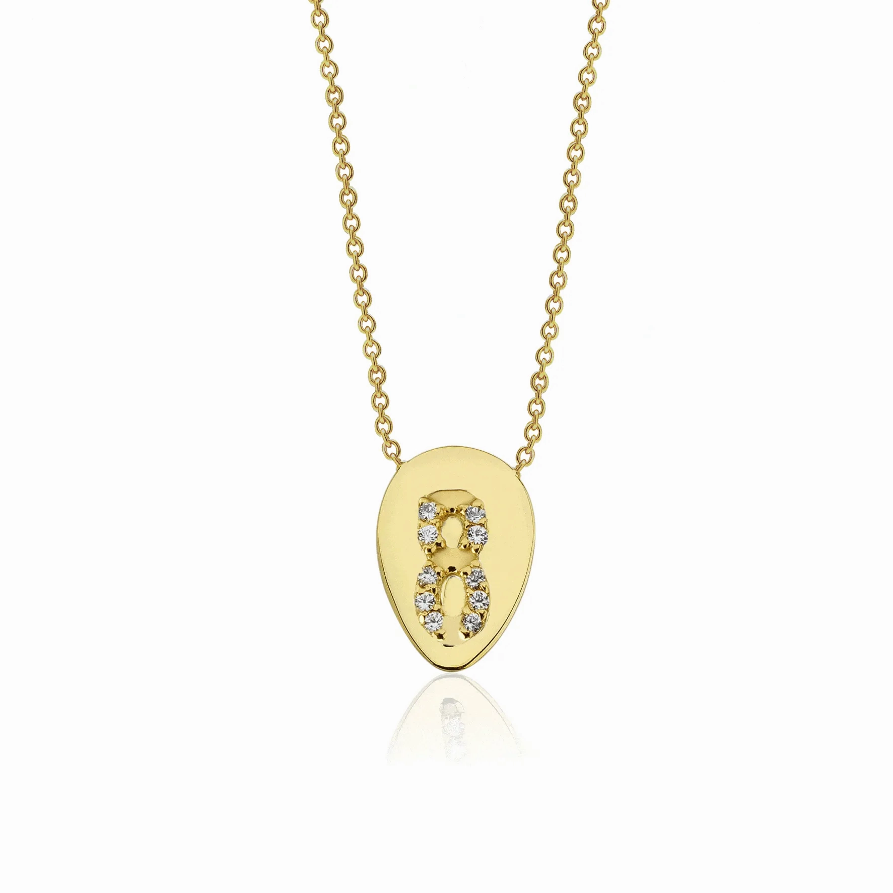 Numerology 8 18K Gold Necklace w. Sapphires