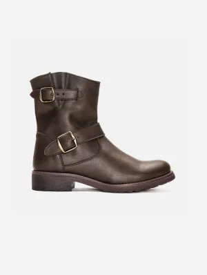 Odet Vegan Leder Motorradstiefel | Grün