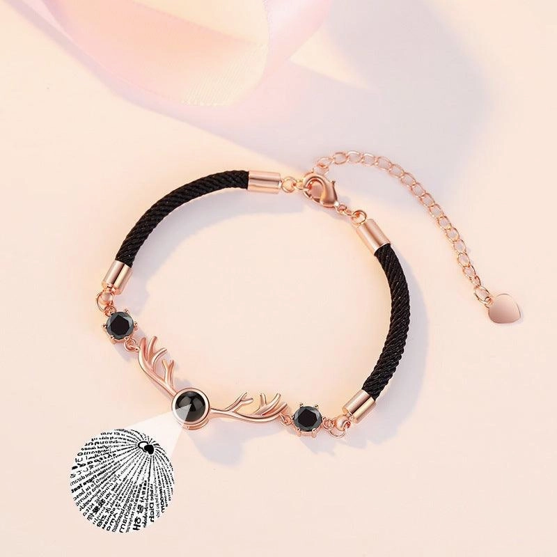 One Deer Has You Projection Couple Bracelet In 100 Languages