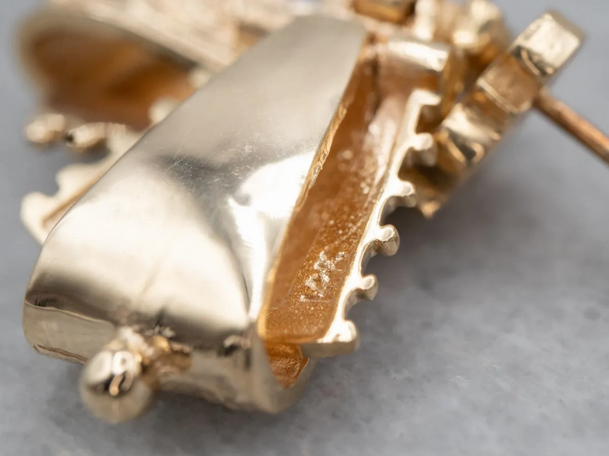Ornate Victorian Revival Gold Drop Earrings
