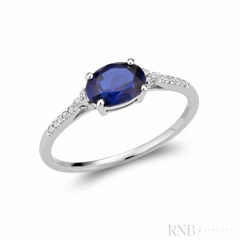 Oval Colored Stone &amp; Diamond Ring