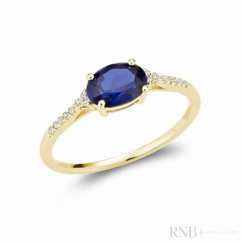 Oval Colored Stone &amp; Diamond Ring