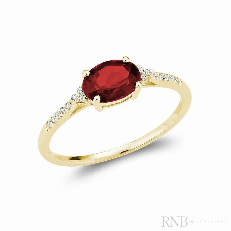 Oval Colored Stone &amp; Diamond Ring