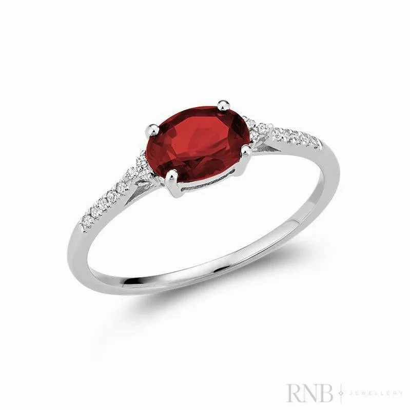 Oval Colored Stone &amp; Diamond Ring
