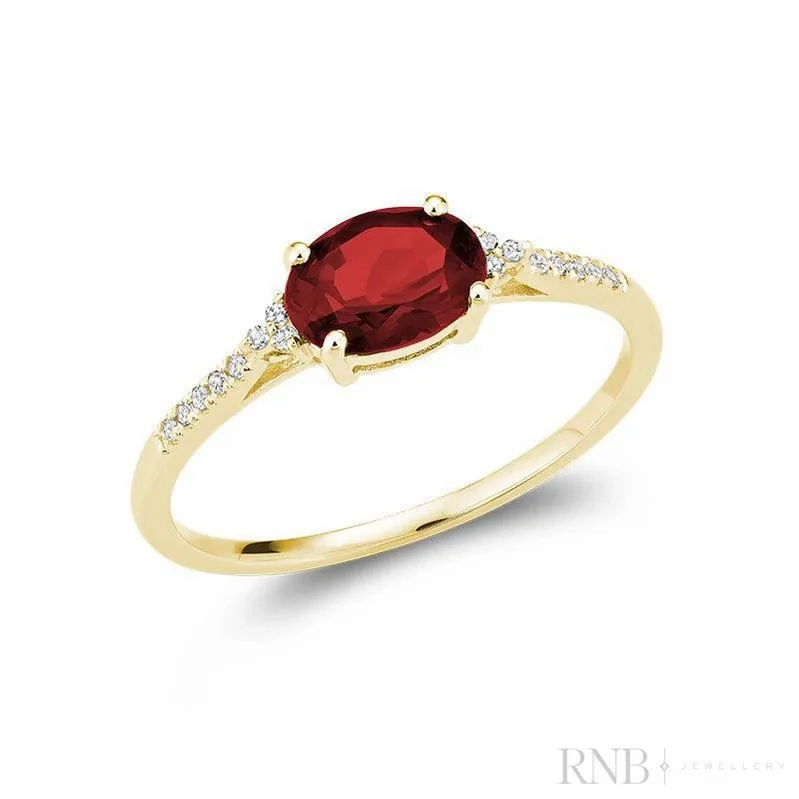 Oval Colored Stone &amp; Diamond Ring