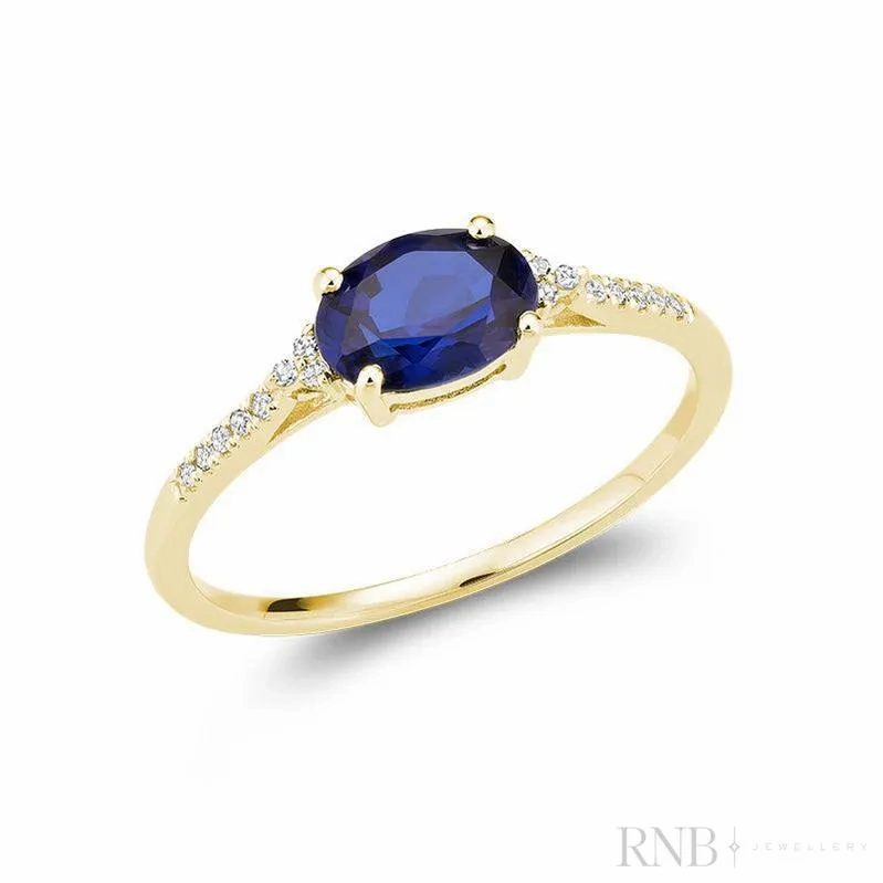 Oval Colored Stone &amp; Diamond Ring
