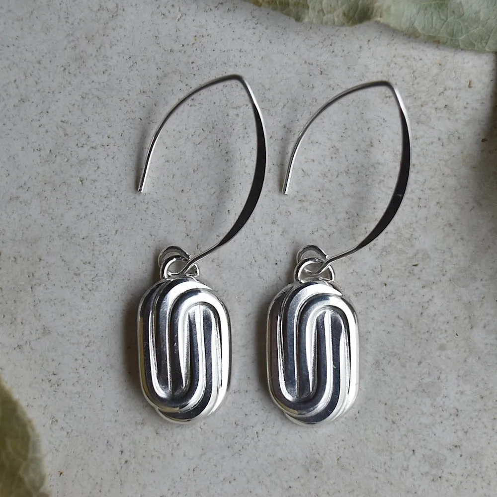 Oval Paperclip Small Drop Earrings