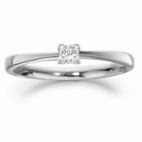 Palladium 0.15ct Princess cut solitaire diamond ring texture-diamond  