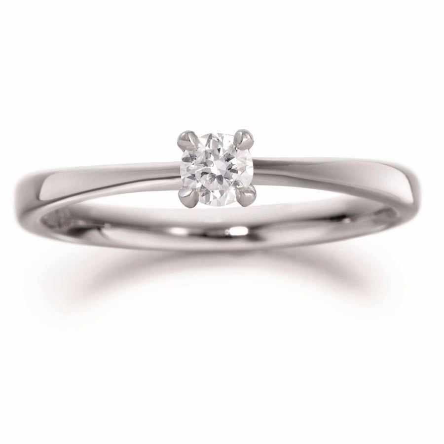 Palladium Solitaire single stone diamond ring texture-diamond  