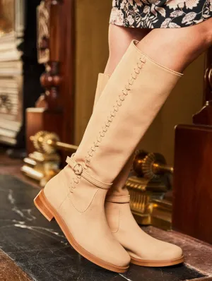 Panacea Vegan Wildleder-Kniestiefel | Latte