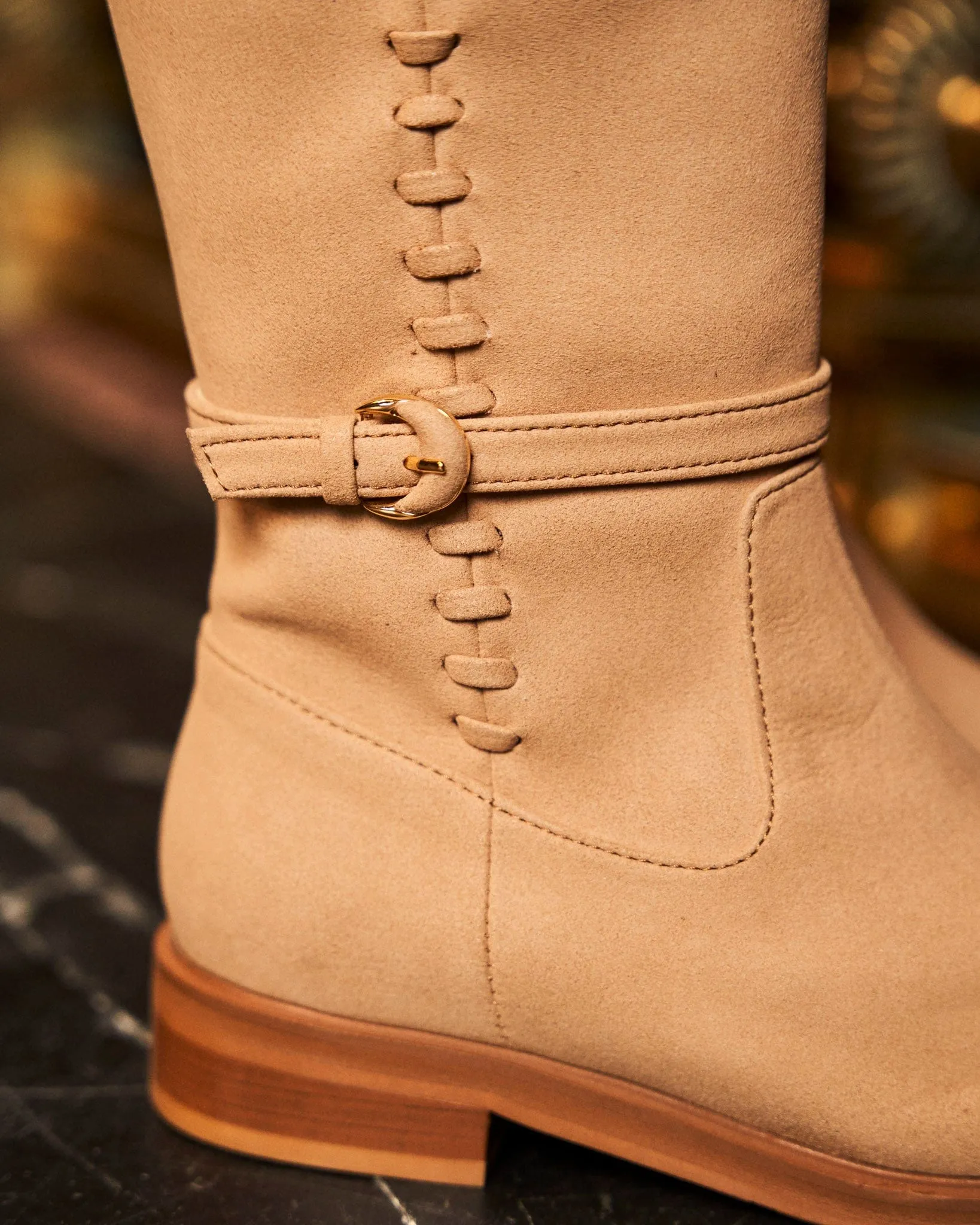 Panacea Vegan Wildleder-Kniestiefel | Latte