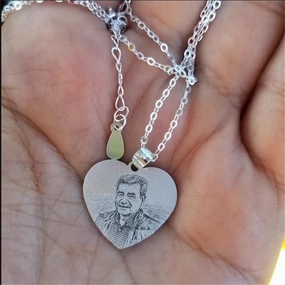 Pattern Photo Carving Personality DIY Titanium Steel Necklace 