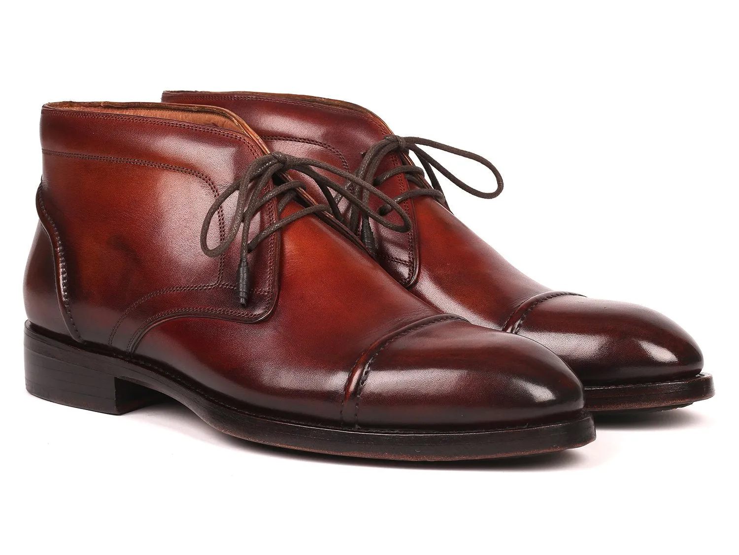 Paul Parkman Schuhe Paul Parkman Herren Cap Toe Chukka Stiefel in Braun