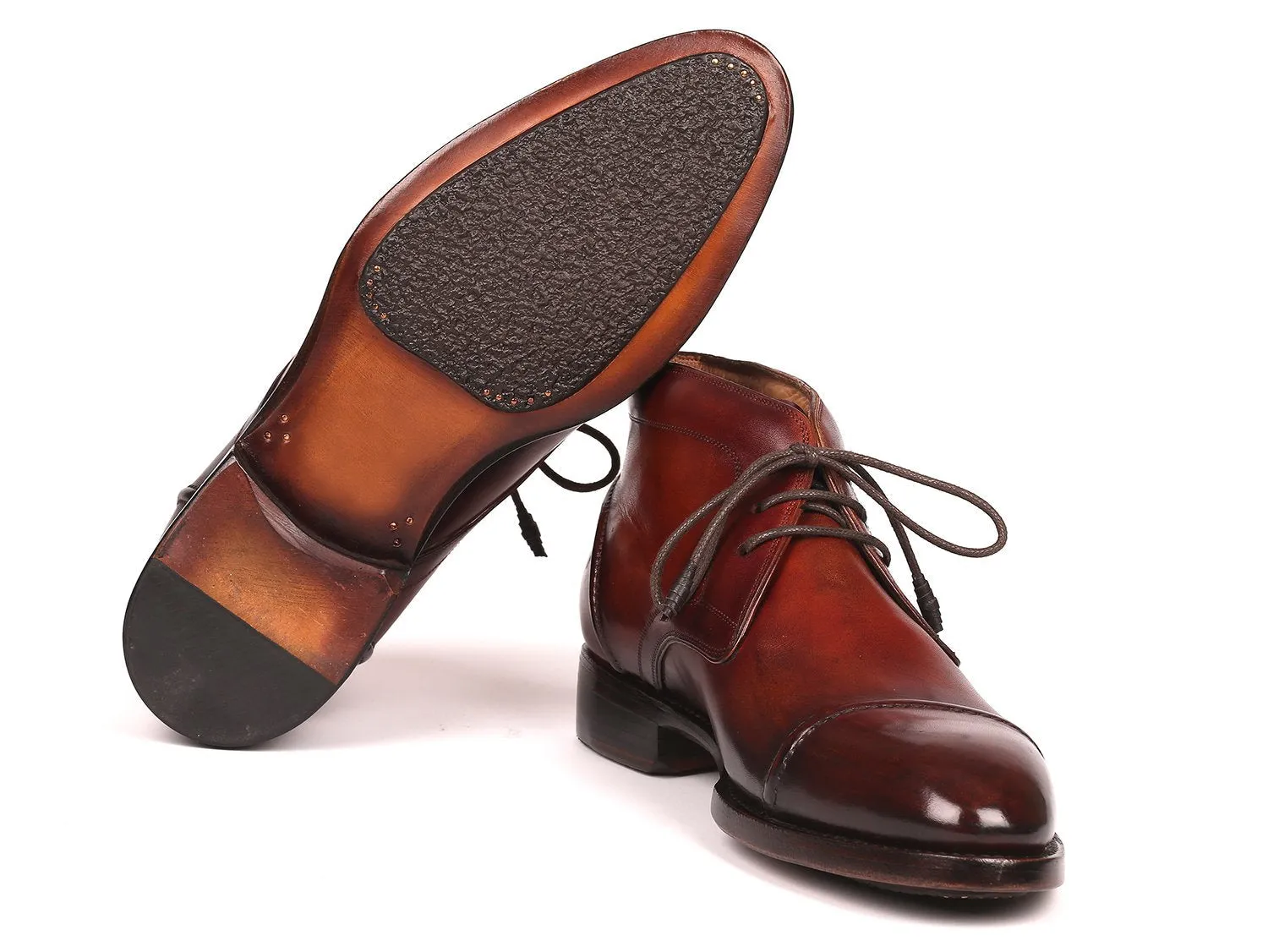 Paul Parkman Schuhe Paul Parkman Herren Cap Toe Chukka Stiefel in Braun