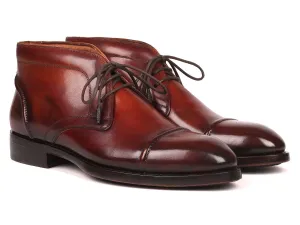 Paul Parkman Schuhe Paul Parkman Herren Cap Toe Chukka Stiefel in Braun