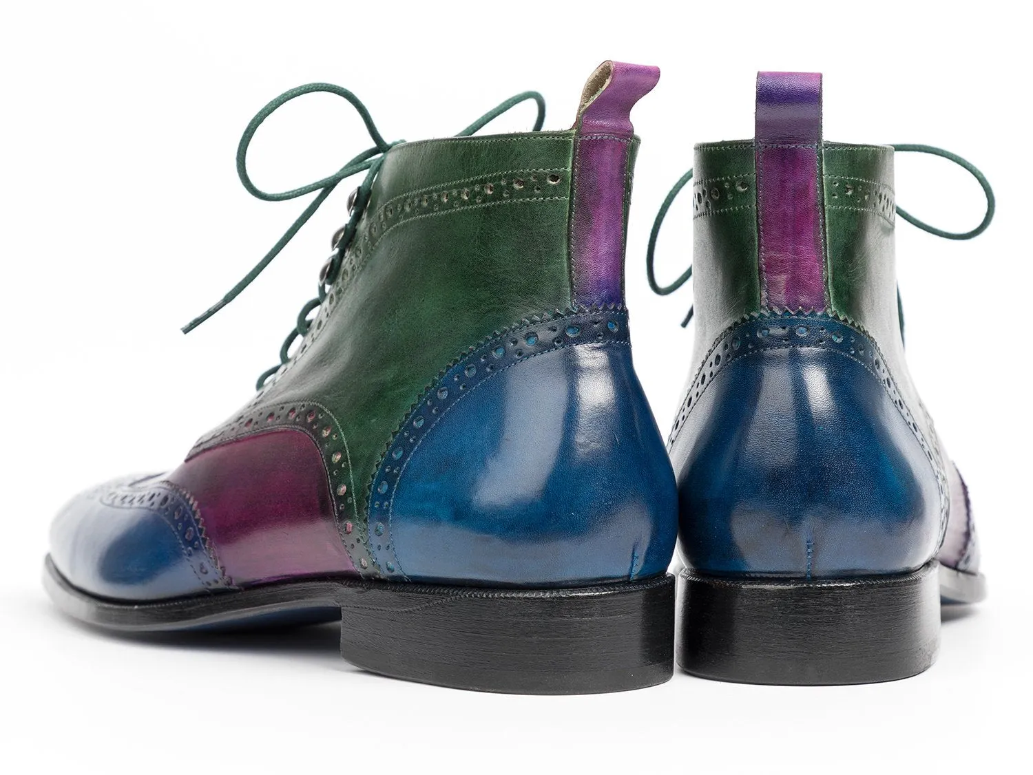 Paul Parkman Schuhe Paul Parkman Herren Wingtip Knöchelstiefel in Blau, Lila & Grün