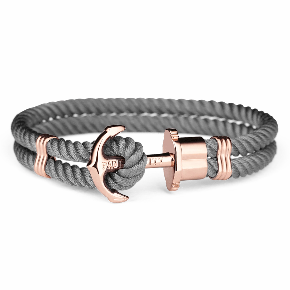 Paul Hewitt Phrep Nylon Rose Gold / Grey Bracelet - M hand-chain-bracelet  