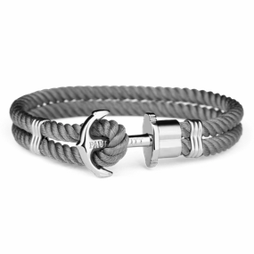 Paul Hewitt Phrep Nylon Silver / Grey Bracelet - M hand-chain-bracelet  