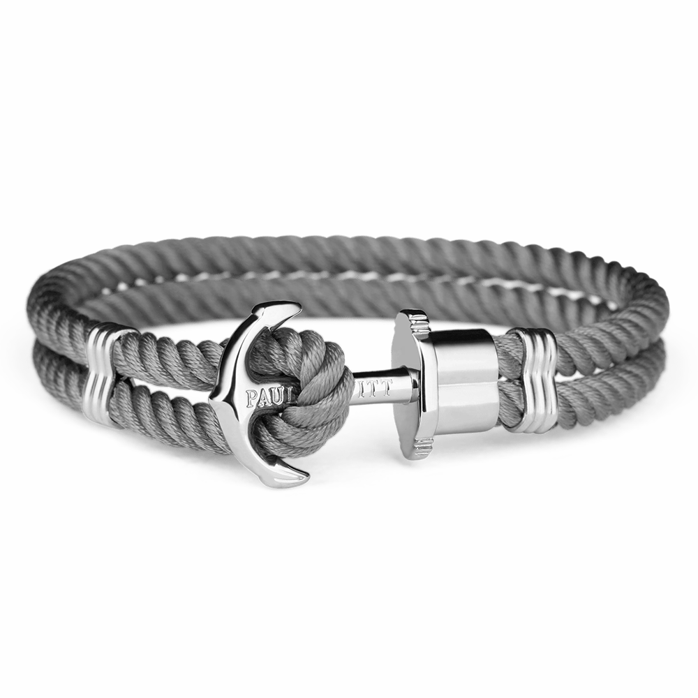 Paul Hewitt Phrep Nylon Silver / Grey Bracelet - M hand-chain-bracelet  