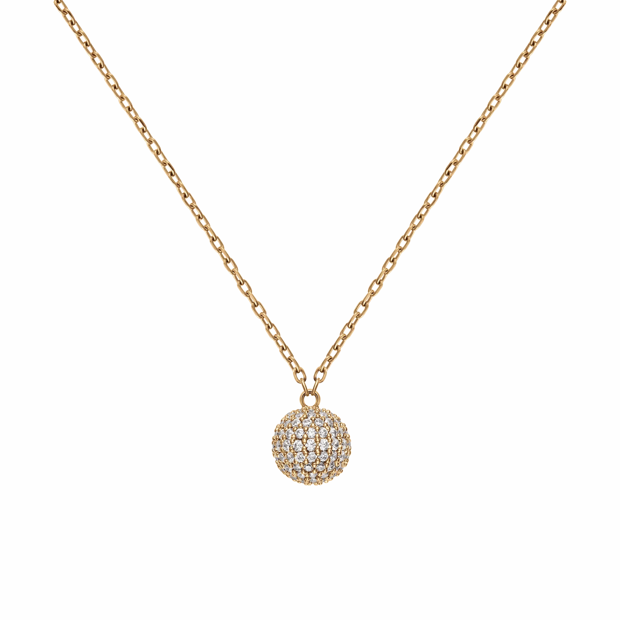 Pav?? Crystal Pendant Necklace Gold