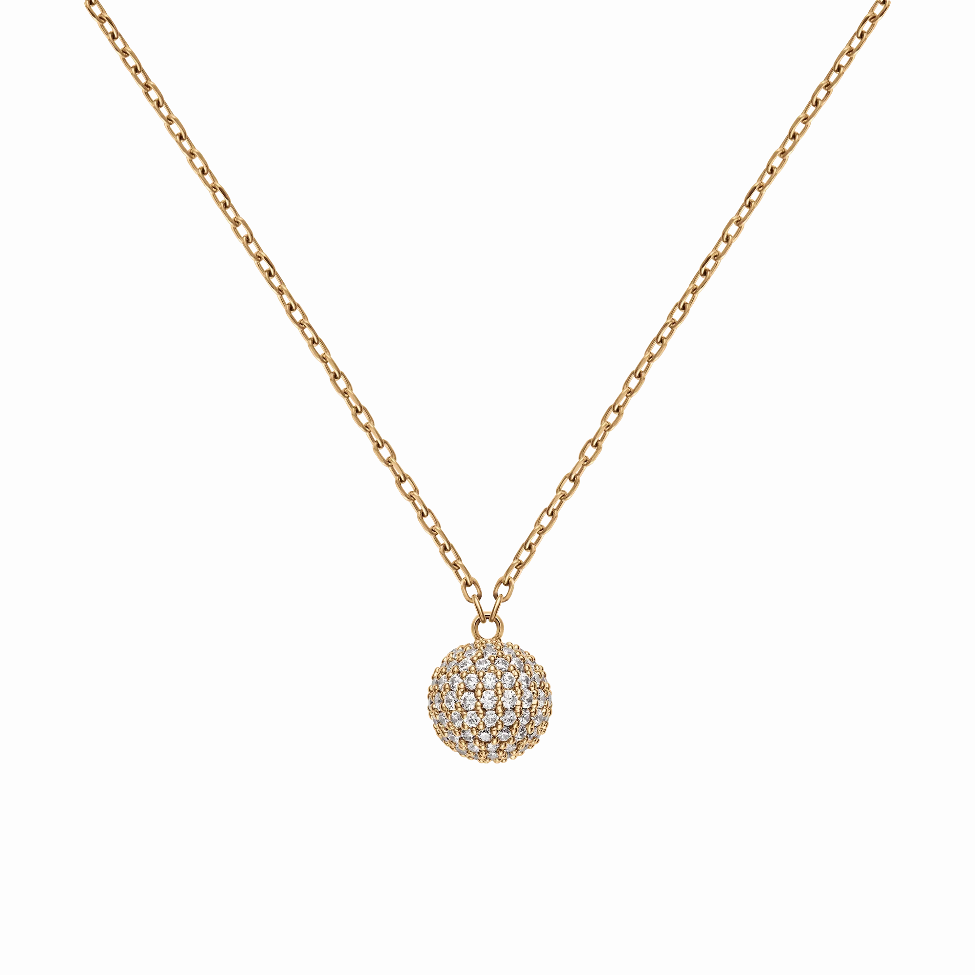 Pav?? Crystal Pendant Necklace Gold